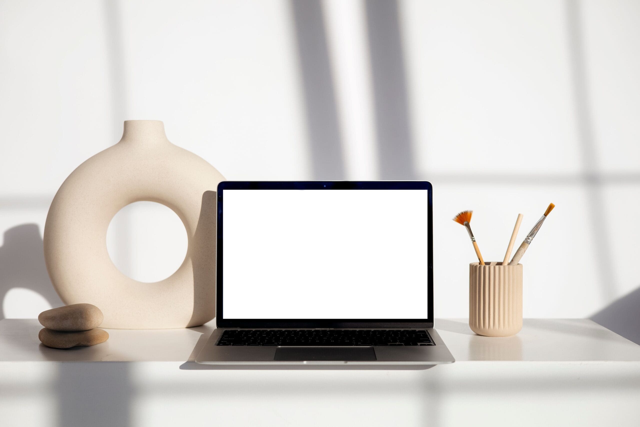 Calm organized desk after you hire a VA for support